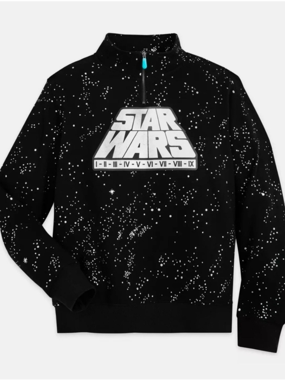 Disney Star Wars Black Starfield Quarter-Zip Sweater